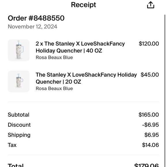 Stanley x Love Shack Fancy 40 oz Authentic Item, comes with original bag and box - Picture 6 of 6